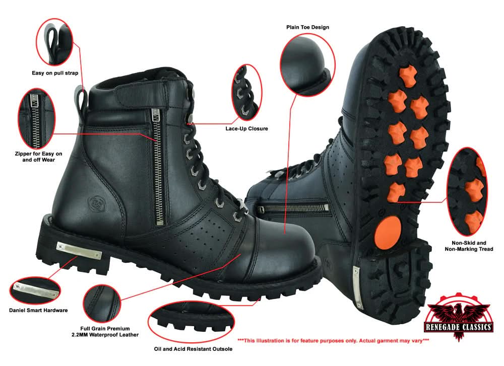 Hardtrack Men's 6"  Leather Boots – Black