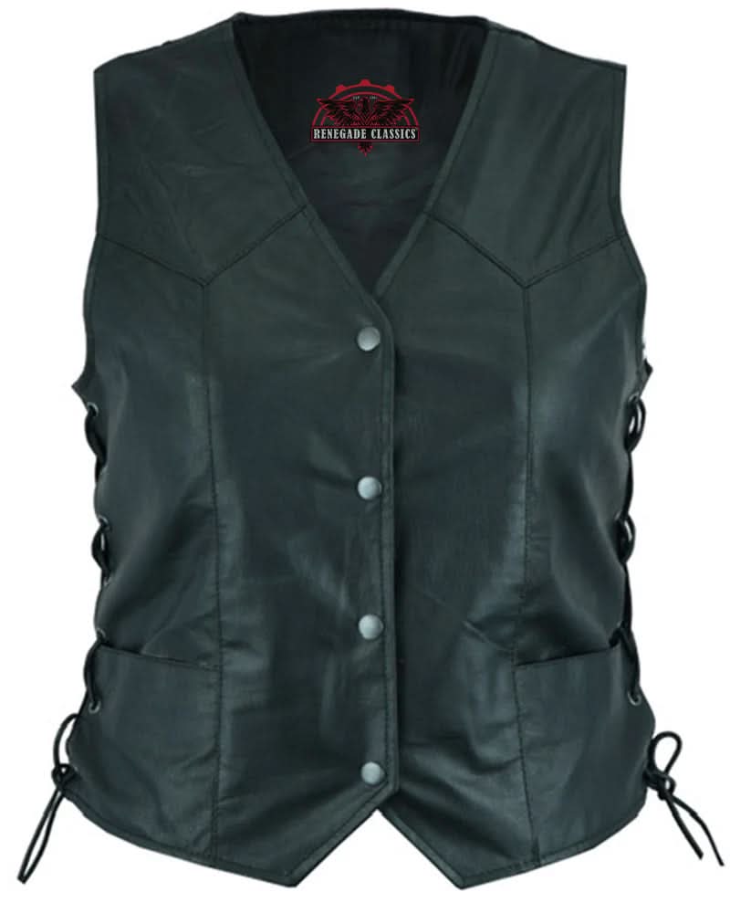 Ruvena™ Women's leather motorcycle vest