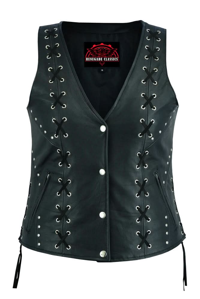 Vinca™ Women's leather motorcycle vest