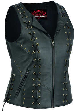 Bellua™ Women's leather motorcycle vest