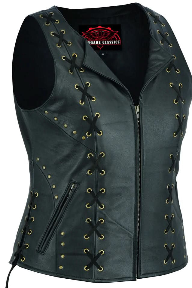 Bellua™ Women's leather motorcycle vest
