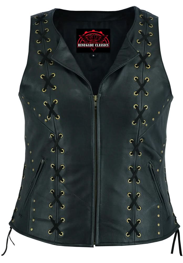 Bellua™ Women's leather motorcycle vest