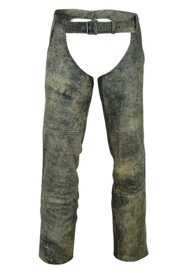 Invicto™ Unisex Antique Brown leather motorcycle chaps
