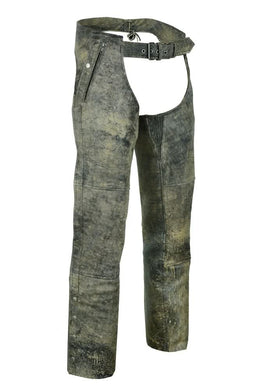 Invicto™ Unisex Antique Brown leather motorcycle chaps