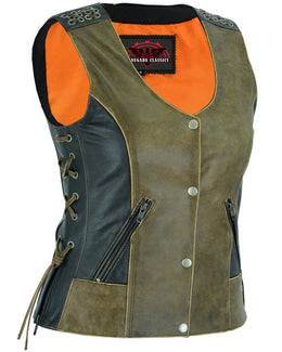 Heavex™ Women's leather motorcycle vest