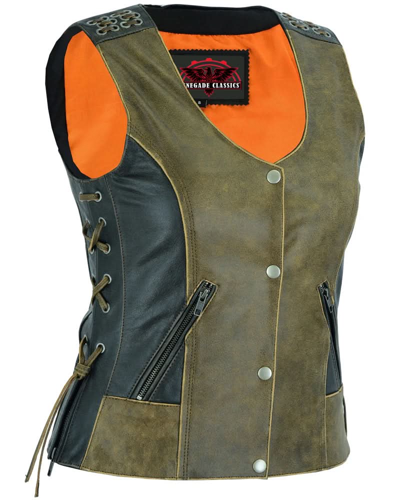 Heavex™ Women's leather motorcycle vest