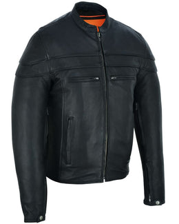 Speedster Men's Black Leather Motorcycle Jacket Men's Leather Jackets Renegade Classics