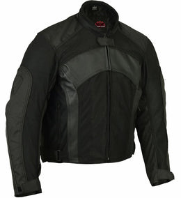 Flow Skin™ Mens Leather & Mesh Motorcycle Jacket