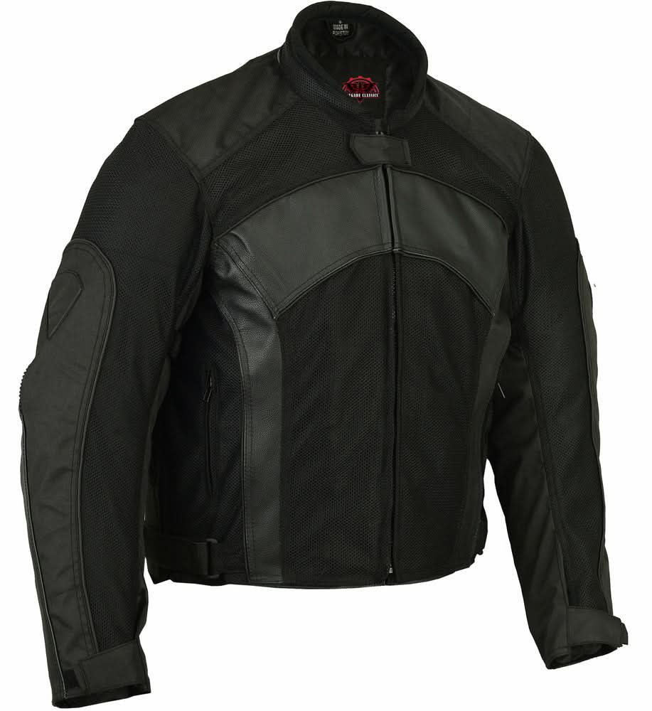 Flow Skin™ Mens Leather & Mesh Motorcycle Jacket
