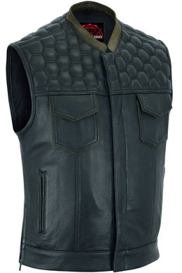 ShadowProof™ Whiskey Men's Motorcycle Leather Vest - Black