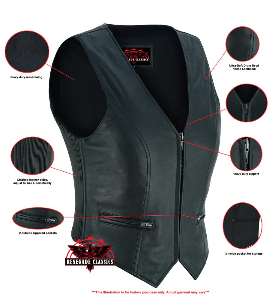 Xevo™ Women's leather motorcycle vest