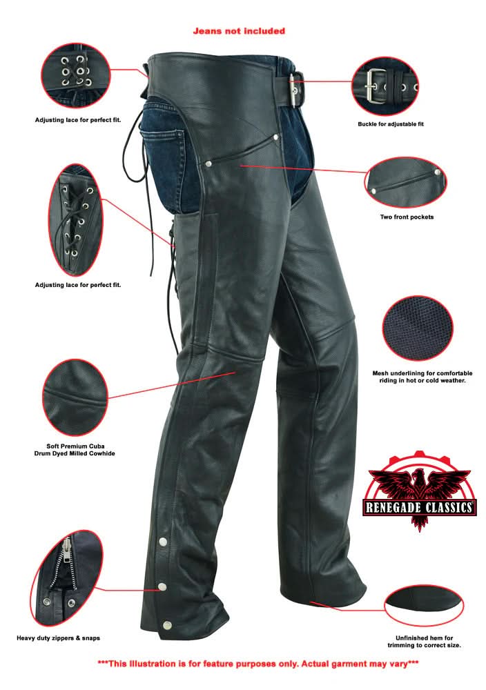 Bastion Women’s Leather Motorcycle Chaps
