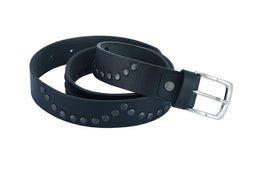 BLT Super Cool Curved Pattern Studded Leather Belt Biker Accessories Renegade Classics