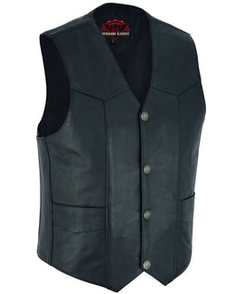 Back Line™ Men's Single Back Panel motorcycle vest