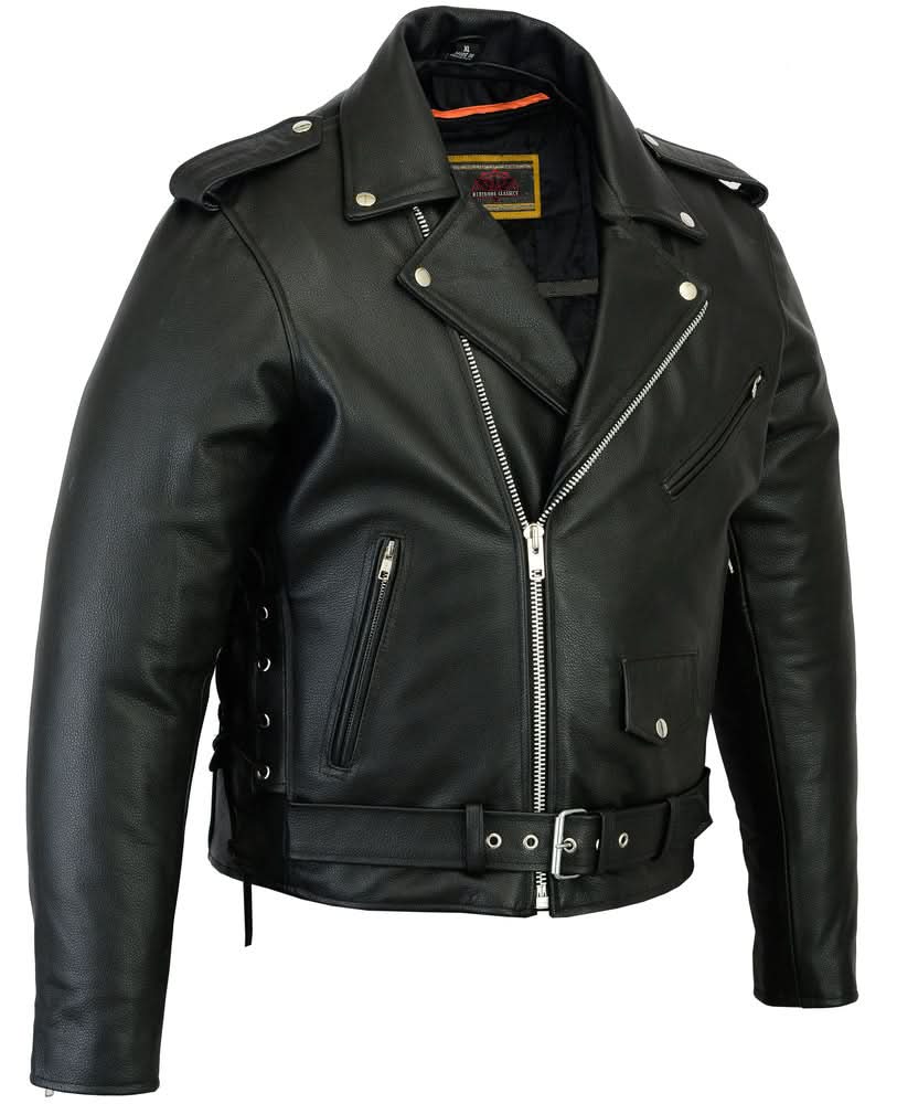 Murphy™ Men's Leather Motorcycle Jacket - Black