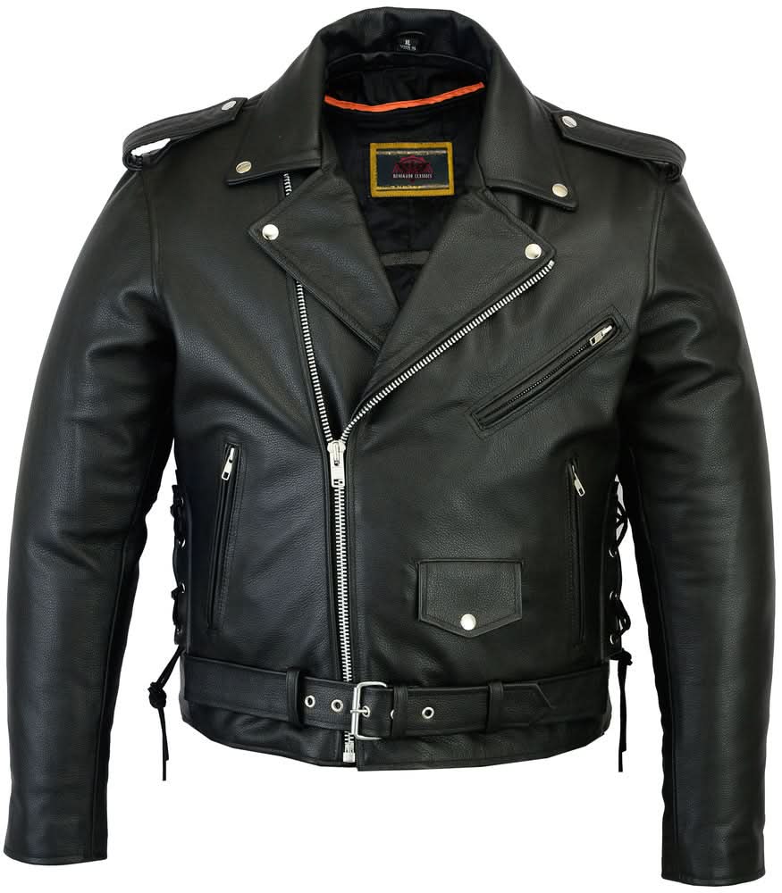 Murphy™ Men's Leather Motorcycle Jacket - Black