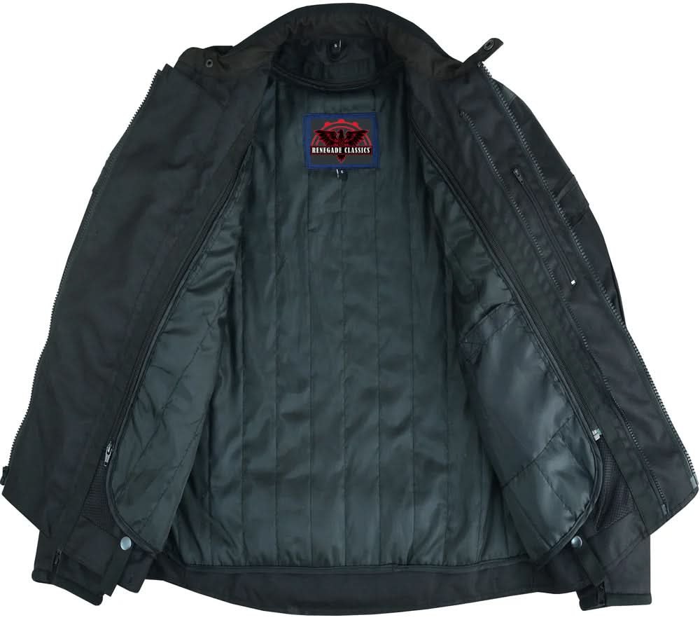 Quantum™ Men's  Black  Mesh Motorcycle Jacket