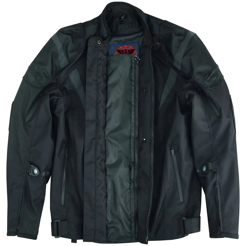 Quantum™ Men's  Black  Mesh Motorcycle Jacket