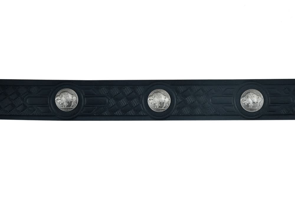 BLT Classic Black Leather Belt with Buffalo Nickel Biker Accessories Renegade Classics