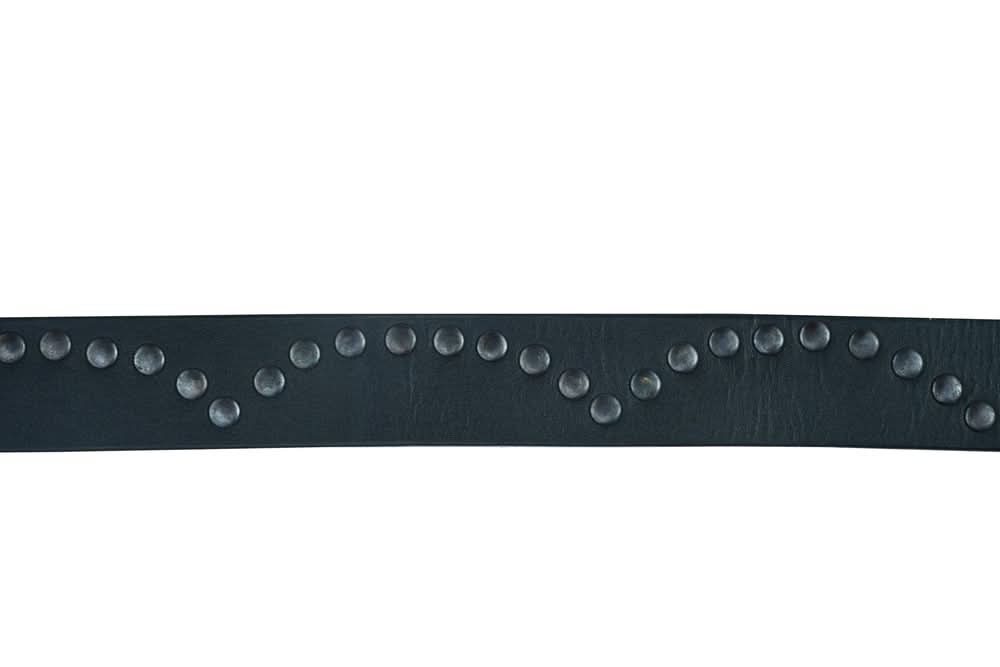 BLT Super Cool Curved Pattern Studded Leather Belt Biker Accessories Renegade Classics