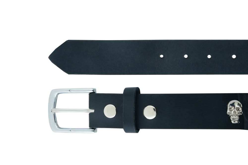 BLT Skull Heads Black Genuine Leather Belt Biker Accessories Renegade Classics
