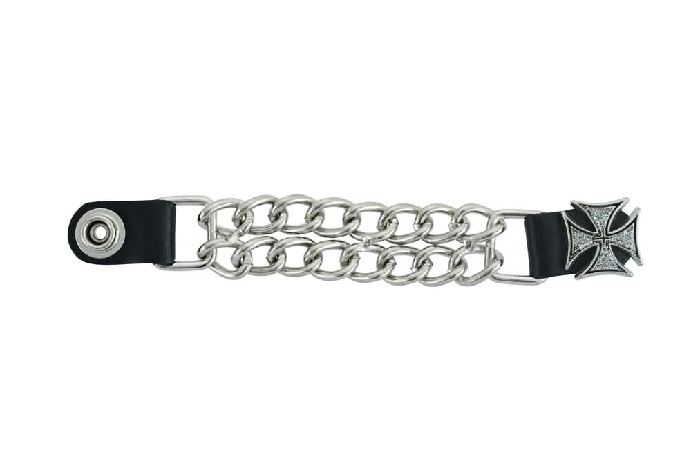 PKV142D Vest Extender - Iron Cross with Silver Glitter Vest Extenders Renegade Classics