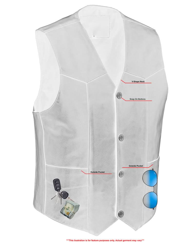 Back Line™ Mens Leather Motorcycle Vest