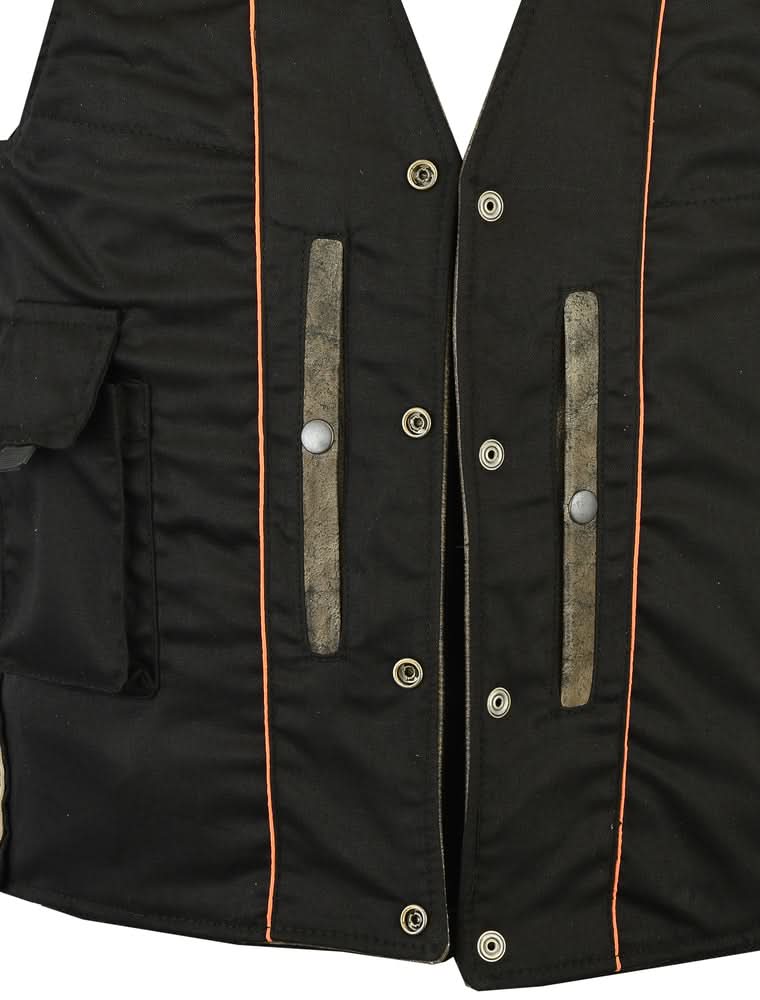 Antique Charm Men's Antique Brown Leather Motorcycle Vest Men's Leather Vests Renegade Classics