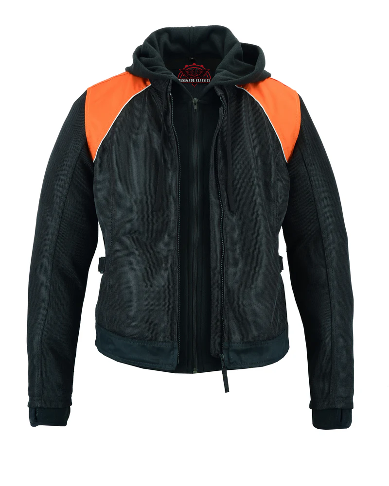 Born Flare™ Mesh  Motorcycle Jacket - Black/Orange