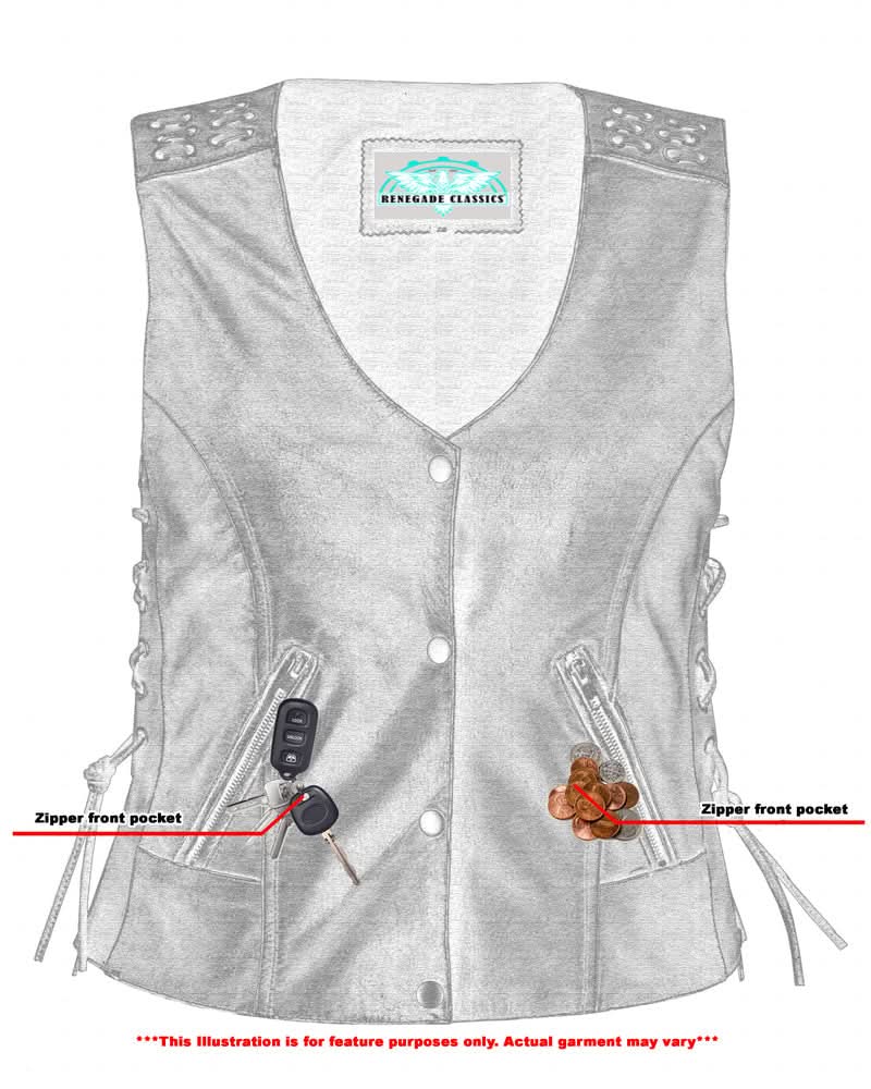 Ellex™ Women's leather motorcycle vest