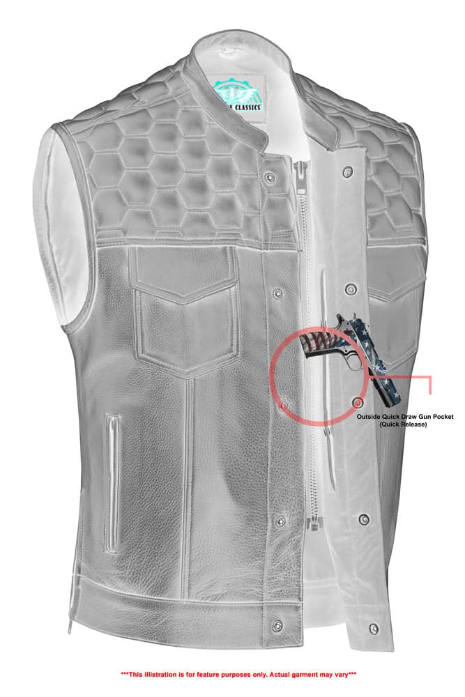 Shadow Shield Mens Motorcycle Leather Vest