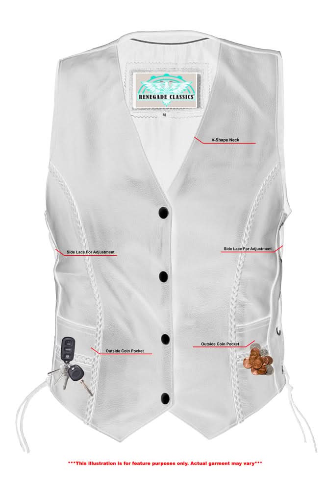 Blackthorn™ Women's leather motorcycle vest - Black