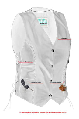 Blackthorn™ Women's leather motorcycle vest - Black