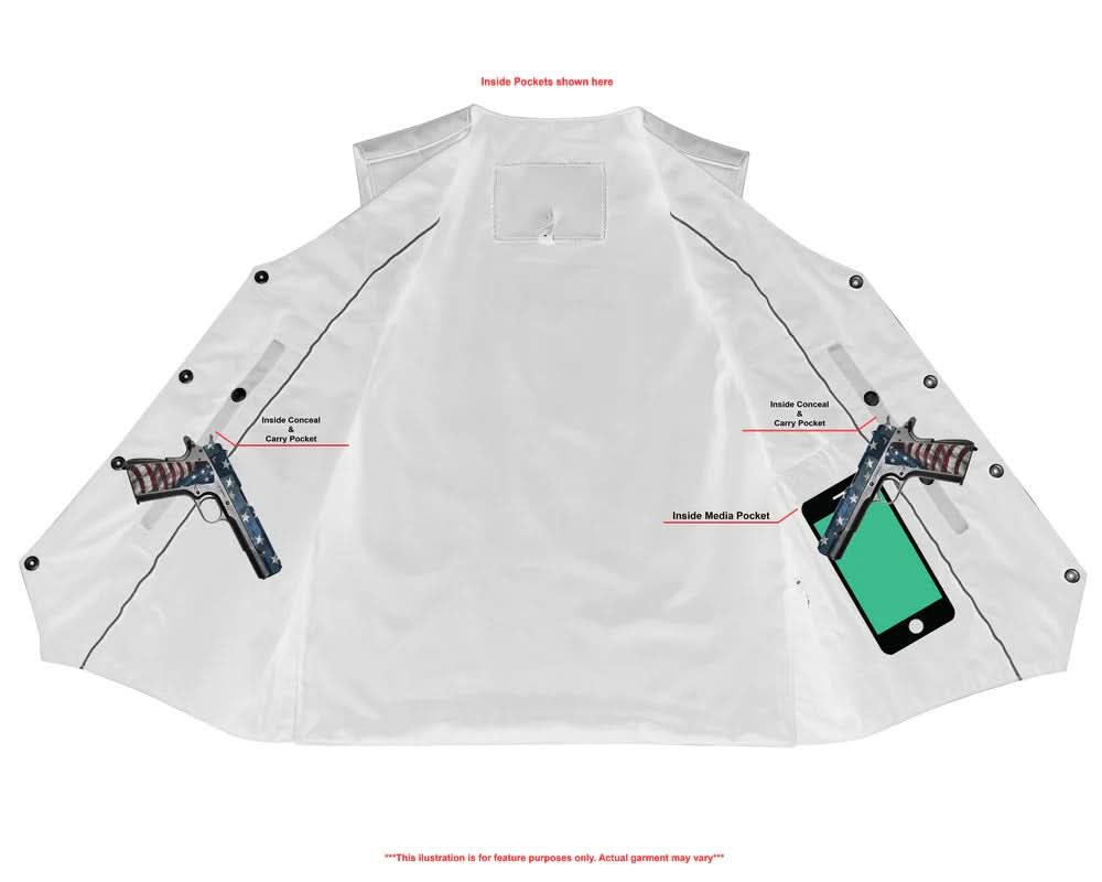Back Line™ Mens Leather Motorcycle Vest