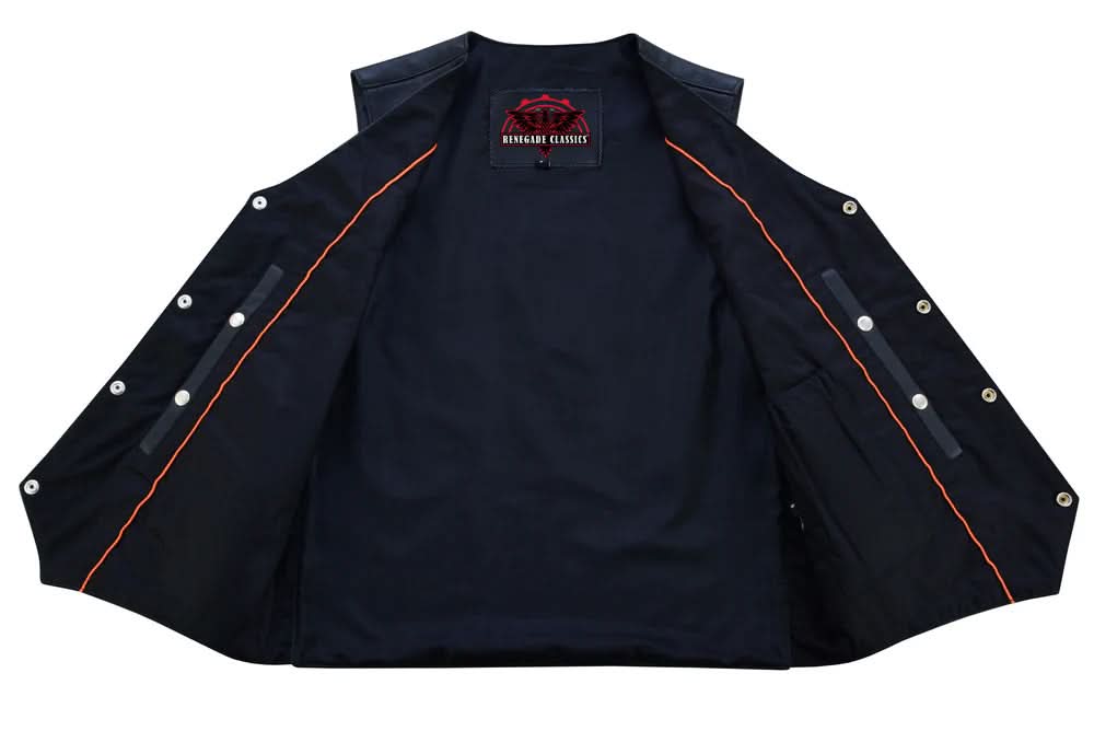 Back Line™ Mens Leather Motorcycle Vest