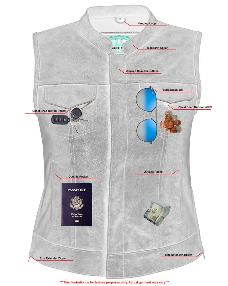 Floriana™ Women's leather motorcycle vest