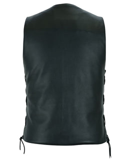 Black Hawk Men's Leather Motorcycle Vest Men's Leather Vests Renegade Classics