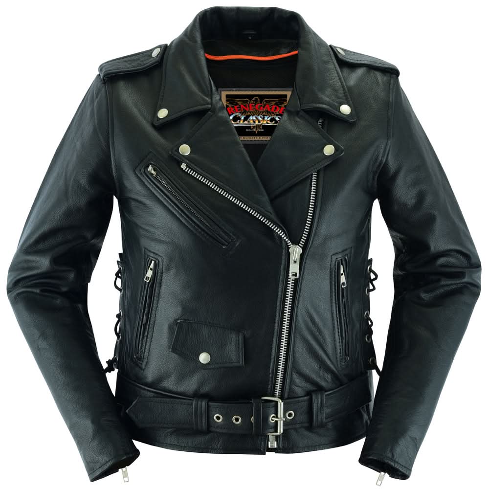 SpeedMoto Women's Leather Motorcycle Vest Women's Leather Jackets Renegade Classics