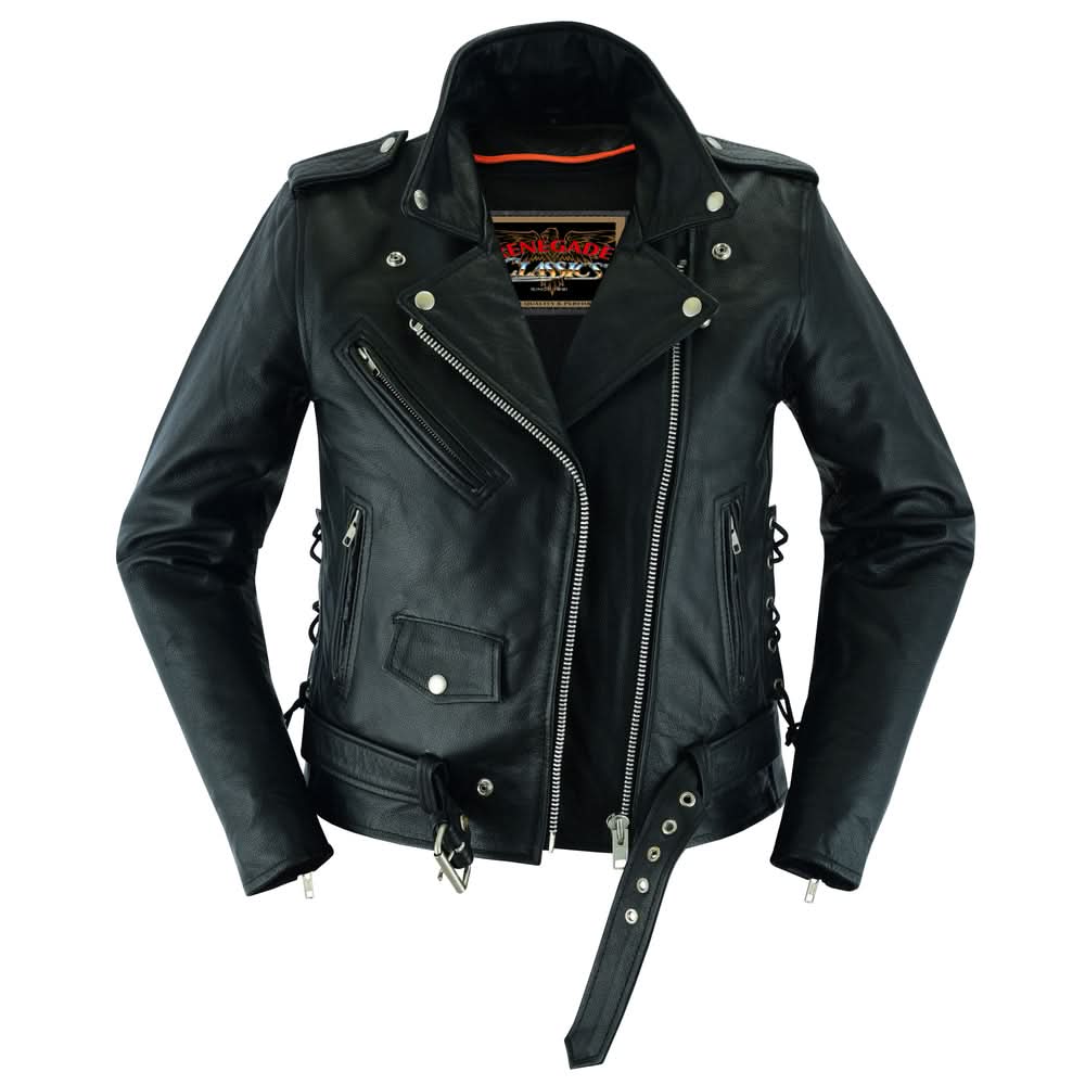 SpeedMoto Women's Leather Motorcycle Vest Women's Leather Jackets Renegade Classics
