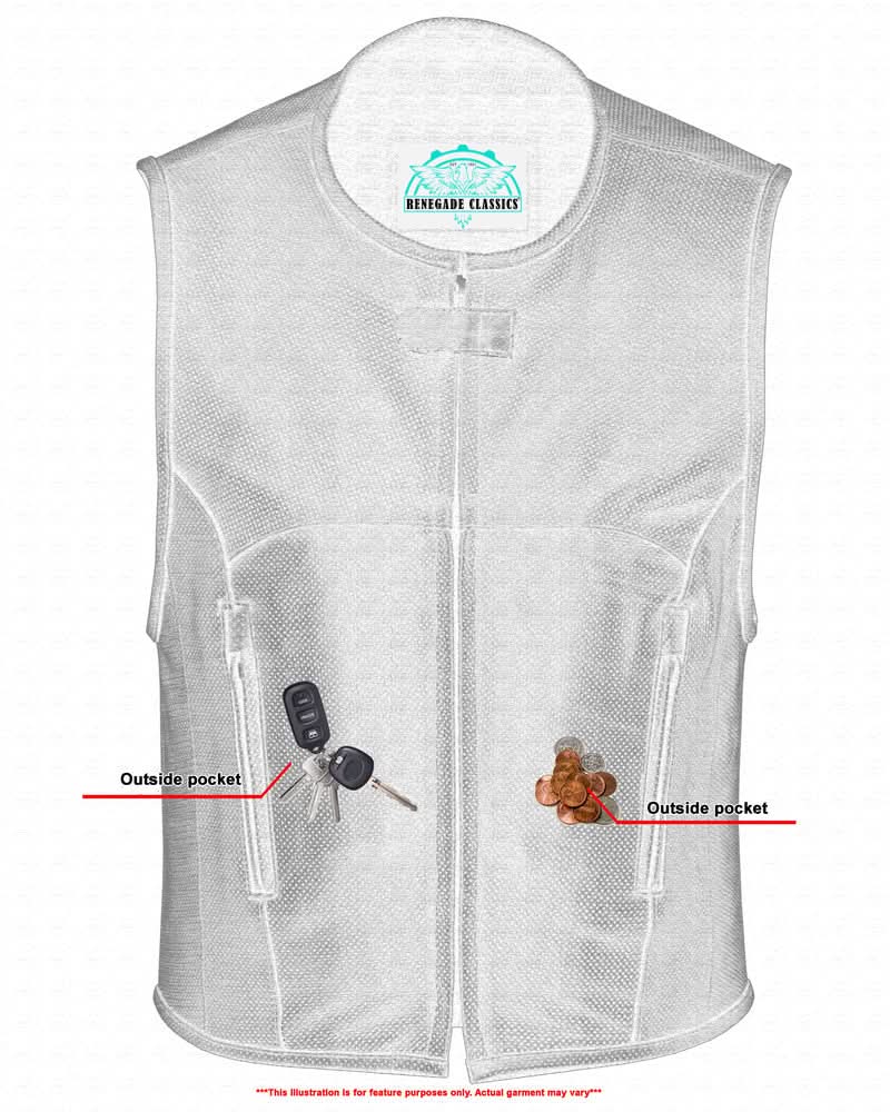 Zone Mens Leather Motorcycle Vest