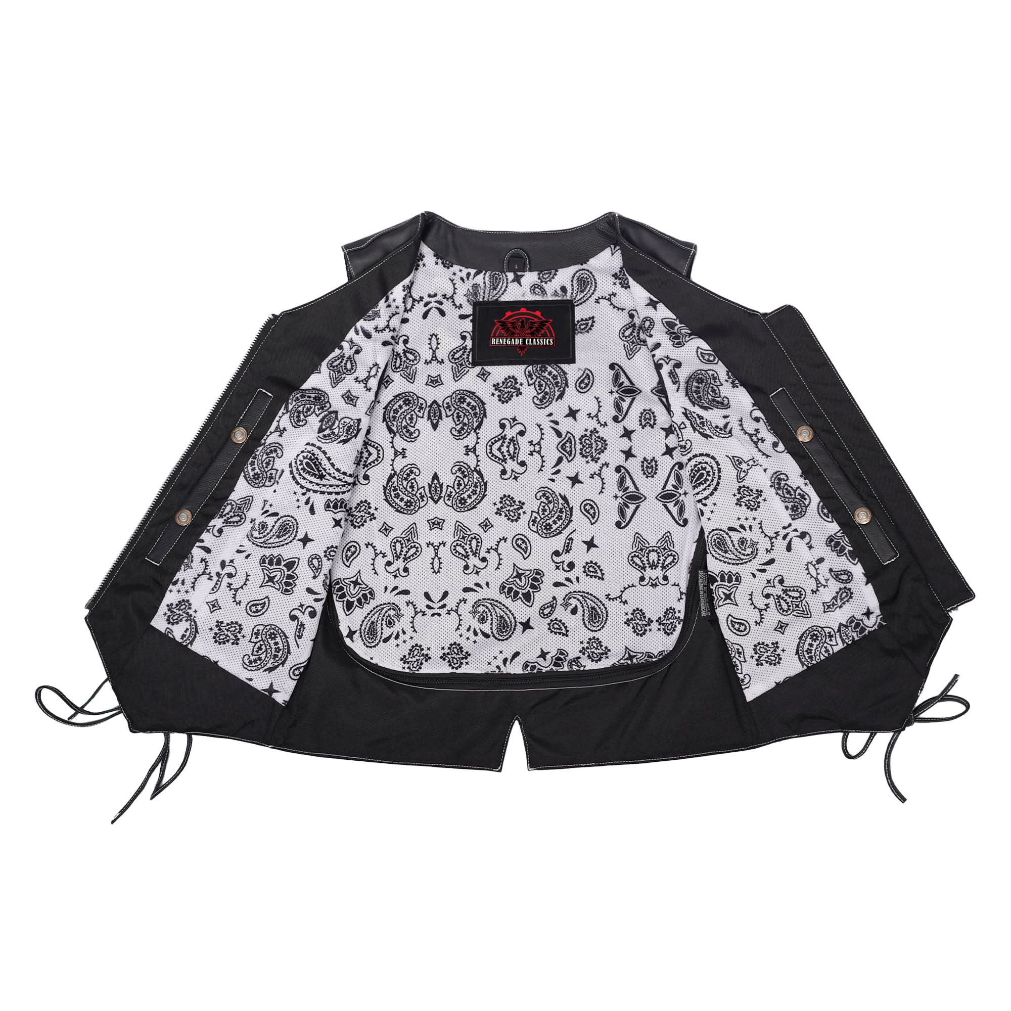 Rhinestone Womens Leather Motorcycle Vest