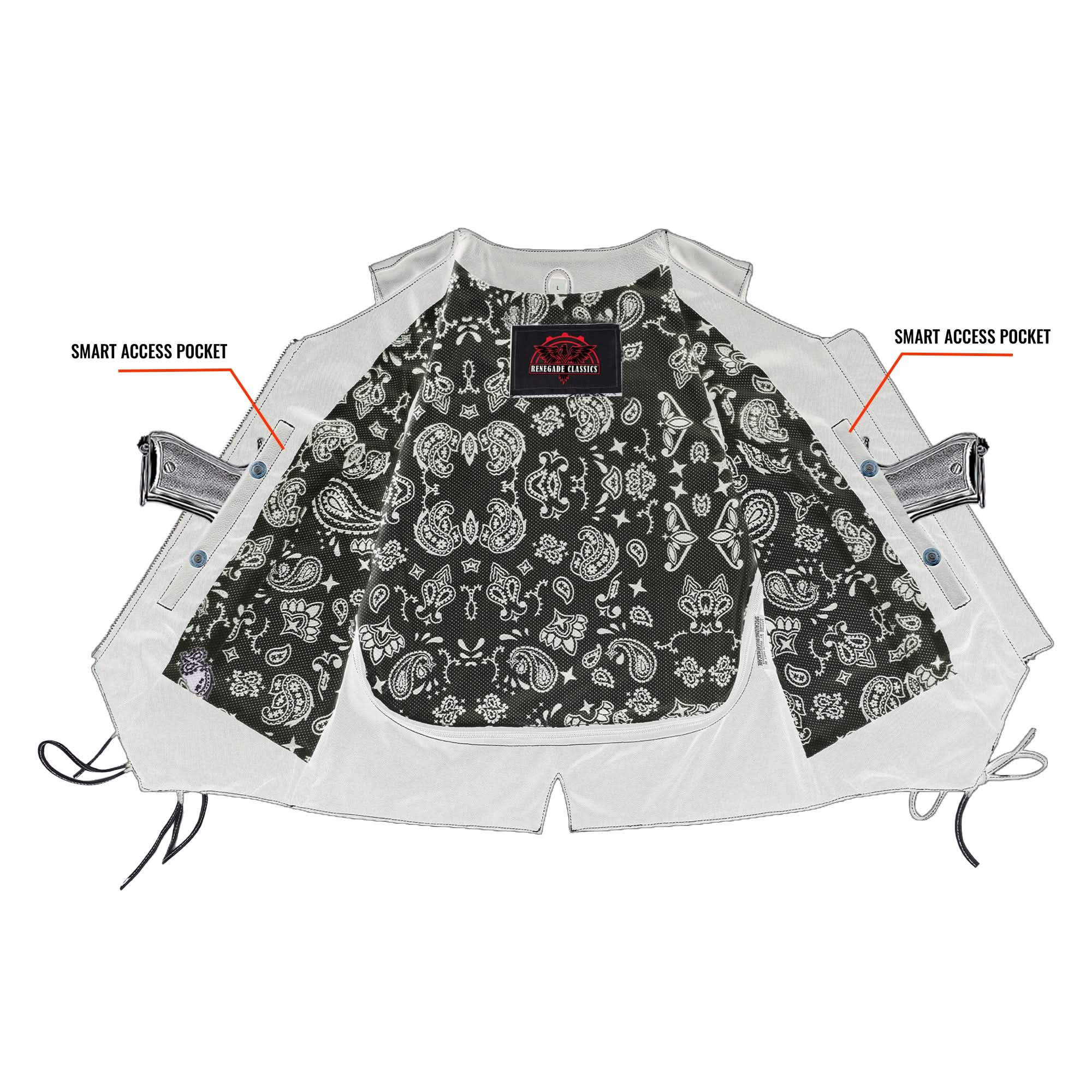 Rhinestone Womens Leather Motorcycle Vest