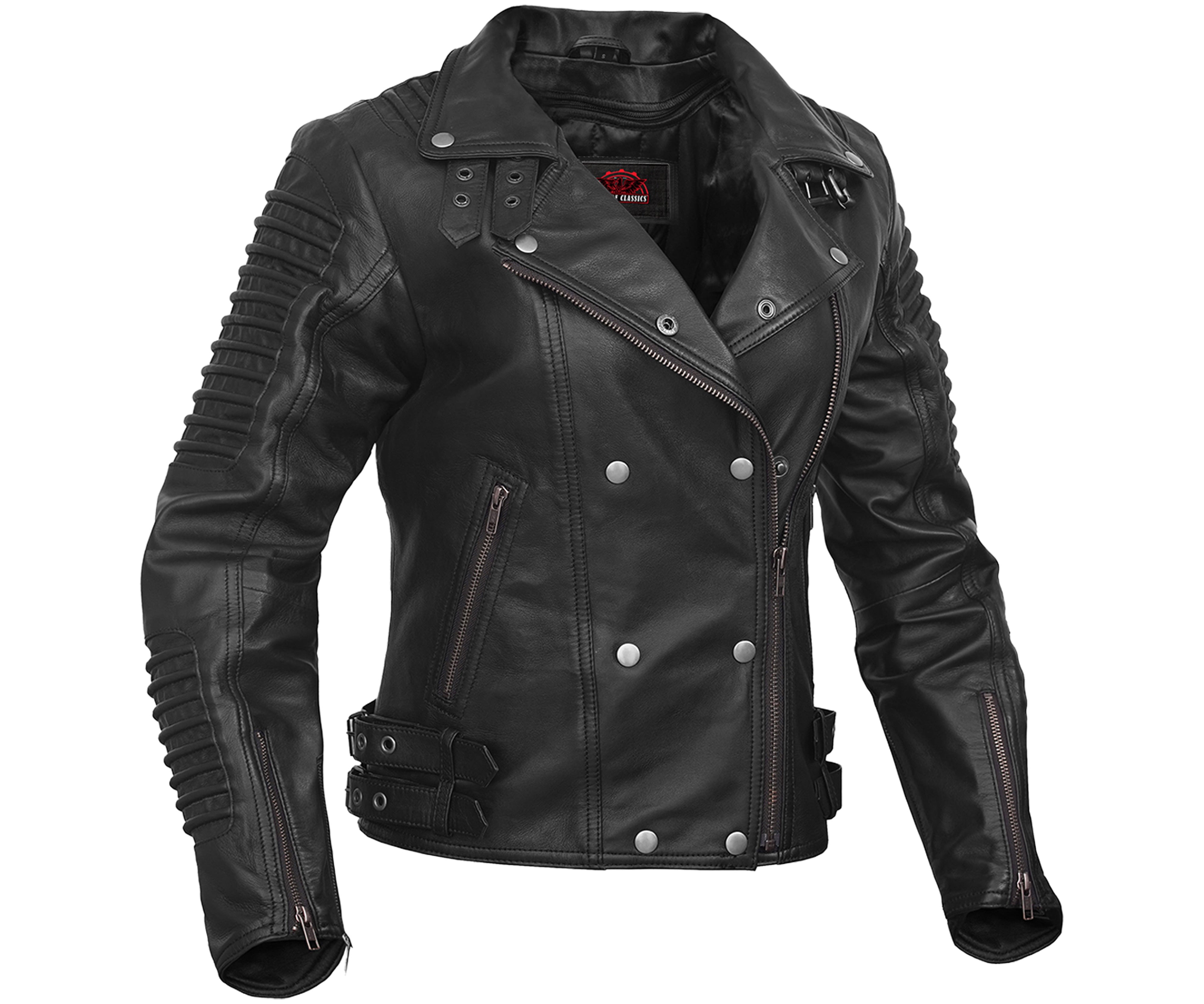 Shadow Queen™ Women's Black Fashion Leather Jacket