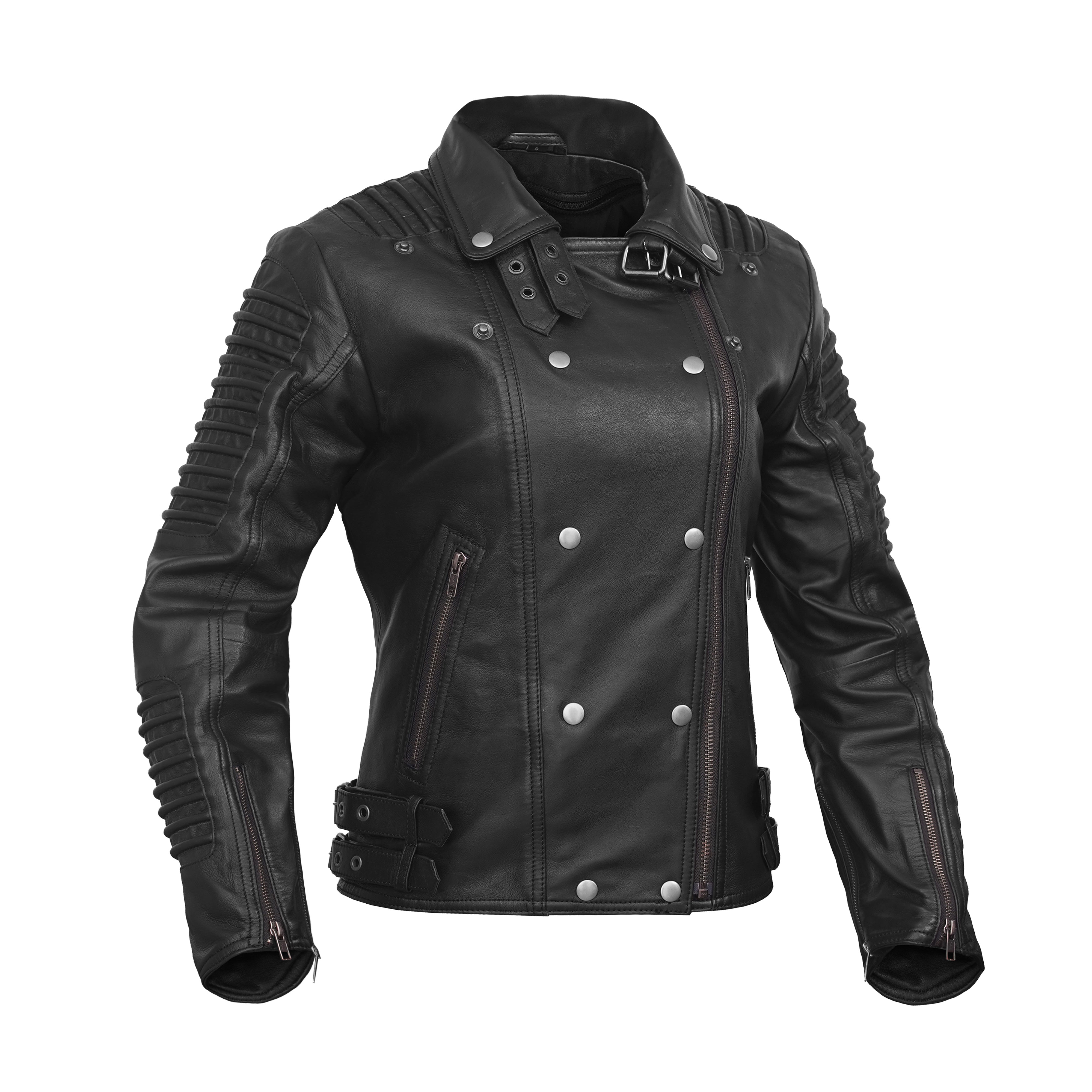 Shadow Queen™ Women's Black Fashion Leather Jacket