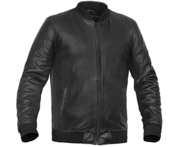 York™ Men's Fashion Black Leather Bomber Jacket
