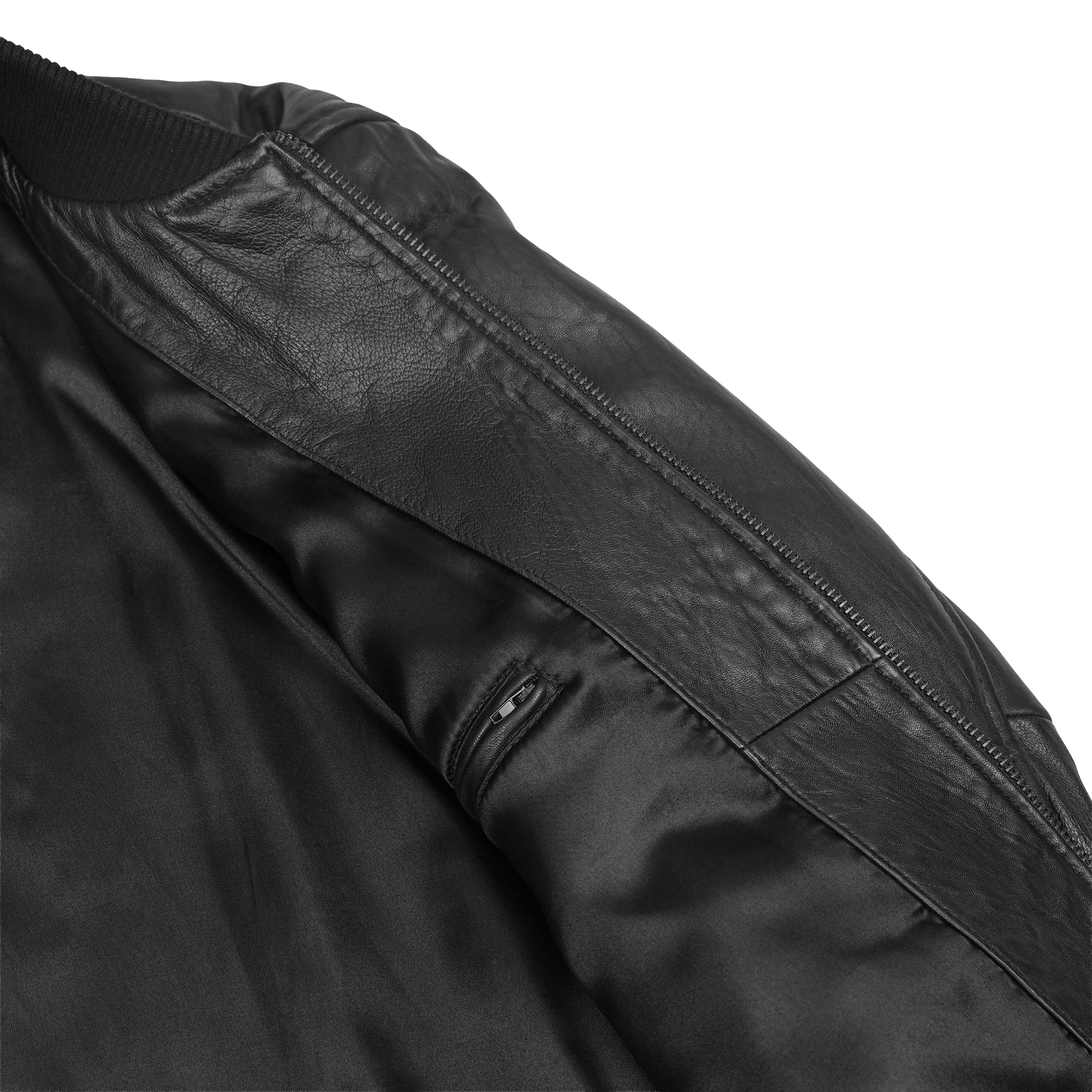 York™ Men's Fashion Black Leather Bomber Jacket
