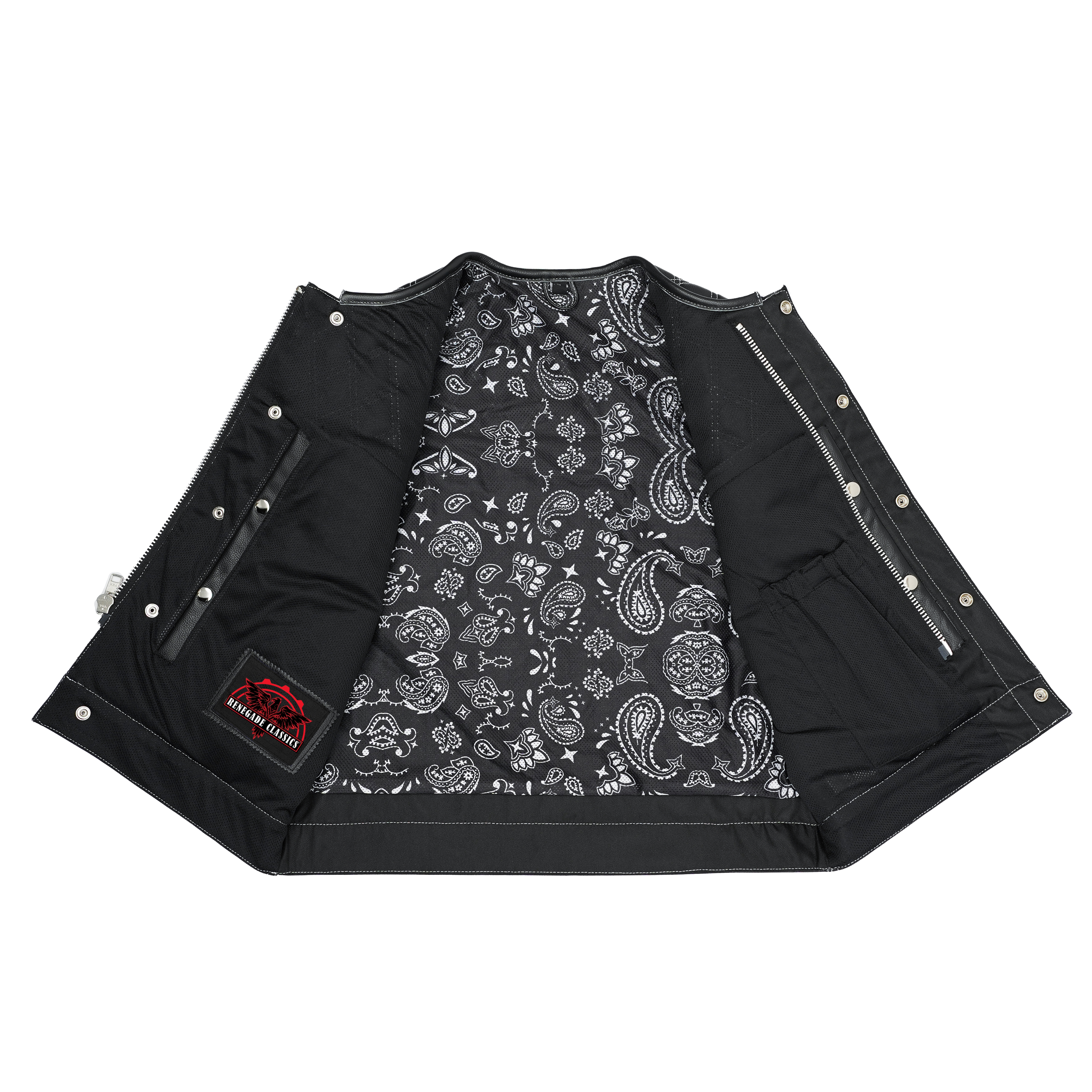 Hudson Lowcut Mens Leather Motorcycle Vest