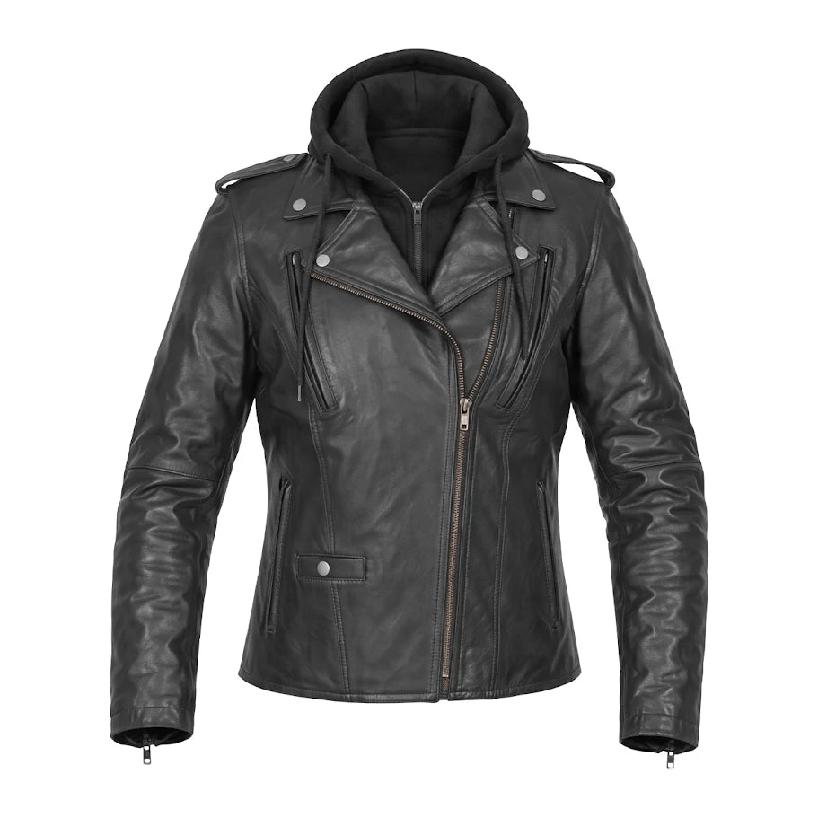 Blazing Dark Women's Leather Motorcycle Jacket
