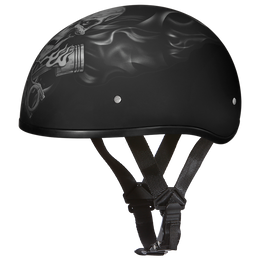 D6-PS D.O.T. DAYTONA SKULL CAP - W/ PISTONS SKULL