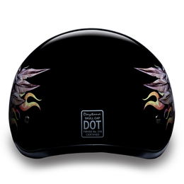 D6-SKW D.O.T. DAYTONA SKULL CAP - W/ SKULL WINGS
